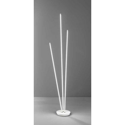 TWINS Stojací lampa, nastav. směr svícení, těleso kov, povrch bílá, difuzor plast opál, LED 47W, 3760lm, teplá 3000K, dotyk stmívání, 230V, IP20, tř.3, rozměry d=260mm, h=1800mm.