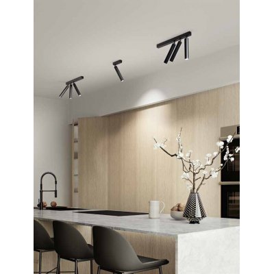 BAMBÚ Nástěnné nebo stropní bodové svítidlo, nast. směr svícení, těleso hliník, povrch bílá/černá, LED 10W/1120lm, 30W/3185lm, teplá 3000K, Ra90, 230V, IP20, tř.1, rozměry dle typu.