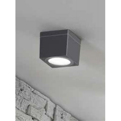 ÜP Stropní venkovní svítidlo, těleso hliník, povrch černá antracit/bílá mat/hnědá, difuzor sklo opál, pro žárovku 1x18W, GX53, 230V, IP65, tř.1, rozměry 86x86x72mm.