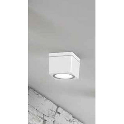 ÜP Stropní venkovní svítidlo, těleso hliník, povrch bílá, difuzor sklo opál, pro žárovku 1x18W, GX53, 230V, IP65, tř.1, rozměry 86x86x72mm.
