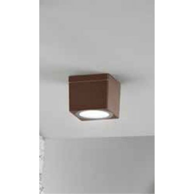 ÜP Stropní venkovní svítidlo, těleso hliník, povrch hnědá, difuzor sklo opál, pro žárovku 1x18W, GX53, 230V, IP65, tř.1, rozměry 86x86x72mm.