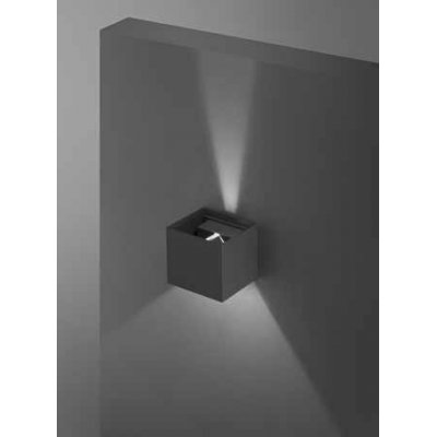SHADOW Nástěnné venkovní svítidlo, těleso hliník, povrch černá grafit/bílá mat, difuzor sklo, LED 12W, 960lm, teplá 3000K, nast. vyzař, úhel, Ra80, 230V, IP54,  tř.1, rozměry 100x100x100mm, svítí nahoru/dolů.