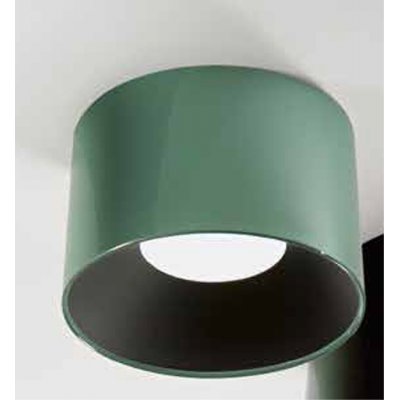 HOLE Stropní svítidlo, základna kov, povrch vnější zelená/černá, vnitřní černá, dif. plast opál, LED 24W/1920lm, 36W/2880lm, přepín. CCT teplá 2700K-neutr 4000K, stmív., Ra80, 230V, IP20, tř.1, rozměry dle typu.