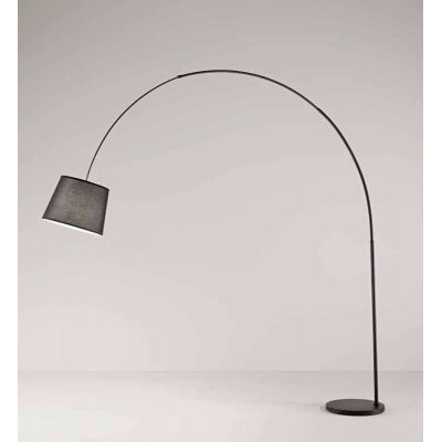 ARCHE Stojací lampa, nast. směr svícení, základna kov černá/hnědá, stínítko textil černá/hnědá, pro žárovku 1x60W, E27, 230V, IP20, tř.2, rozměry stínítka d=400mm, h=300mm, výška lampy h=2300mm.