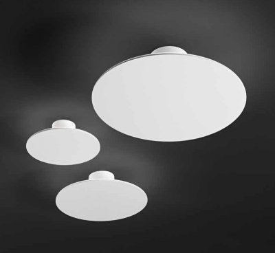 NEBULA Nástěnné nebo stropní svítidlo, těleso kov, povrch bílá, dif plast opál, LED 15W, 1911lm, přepín CCT teplá 3000K-neutr 4000K-denní 6000K, stmív, Ra80, 230V, IP20, tř.1, rozměry d=250mm, h=87mm.