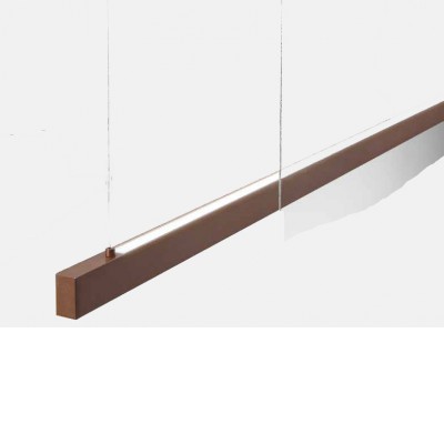 LINK Závěsné svítidlo, hliník, hnědá, dif. plast opál, LED 45W, 3600lm, přepín. CCT teplá 2700K/3000K-neutr 4000K, stmív. TRIAC, Ra80, 1515x70mm, vč závěs lanka l=1500mm, lze zkr, svítí nahoru/dolů.