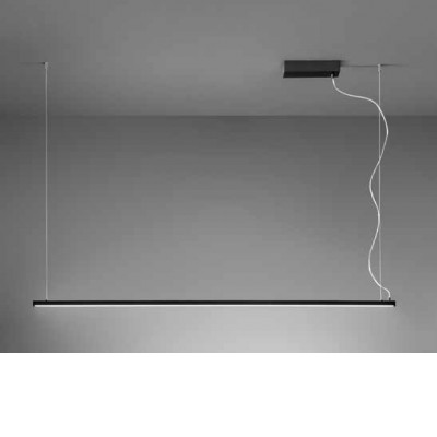 LINK Závěsné svítidlo, hliník, bílá/černá/hnědá, dif. plast opál, LED 45W, 3600lm, přepín. CCT teplá 2700K/3000K-neutr 4000K, stmív. TRIAC, Ra80, 230V, IP20, 1515x70mm, vč závěs lanka l=1500mm, lze zkr, svítí nahoru/dolů.