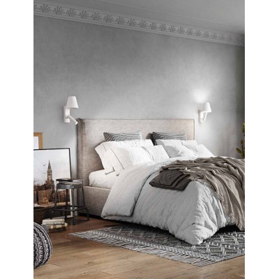 REVERSE Nástěnné svítidlo, nastavitelný směr svícení, těleso kov, povrch bílá mat, LED 6W, 480lm, teplá 3000K, rozměry d=120mm, h=220mm, vč vypínače na tělese.