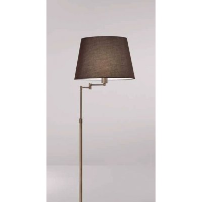 CRANE Stojací lampa, 2 nastav. ramena, základna kov, povrch hnědá, stínítko textil hnědá, pro žárovku 1x35W, E27, 230V, IP20, tř.2, rozměry stínítko: d=450mm, h=300mm, lampa: h=1450mm.