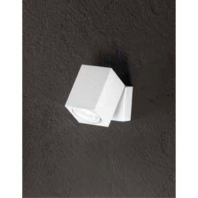 PIN Nástěnné svítidlo, čtvercové, nast. směr svícení, těleso kov, povrch bílá, pro žárovku 1x35W, GU10, rozměry 60x60x95mm, stínítko SAMOSTANĚ