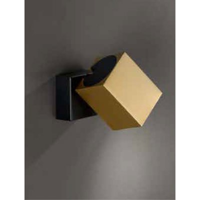 PIN Nástěnné svítidlo, čtvercové, nast. směr svícení, těleso kov, povrch černá, pro žárovku 1x35W, GU10, rozměry 60x60x95mm, stínítko SAMOSTANĚ