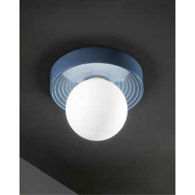 CERAMIC Stropní nebo nástěnné svítidlo, základna kov a keramika, povrch modrá lesk, dif sklo opál, pro žárovku 1x28W, G9, 230V, IP20, tř.1, rozměry d=220mm, h=225mm.