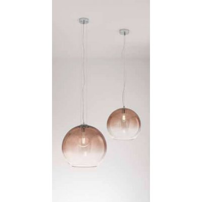 PLANET Závěsné svítidlo, základna kov, povrch chrom, stínítko sklo hnědá, pro žárovku 1x60W, E27, 230V, IP20, tř.2, rozměry d=450mm, h=410mm, vč závěs kabelu l=1500mm, lze zkr.