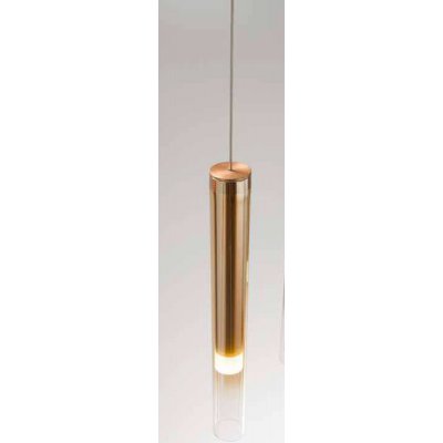 POULE Závěsné svítidlo, základna kov, povrch šedá, stínítko sklo kouřová, LED 8W, 640lm, teplá 3000K, stmív., Ra80, 230V, IP20, tř.2, rozměry d=40mm, h=350mm, vč závěs kabelu l=2000mm, lze zkr.