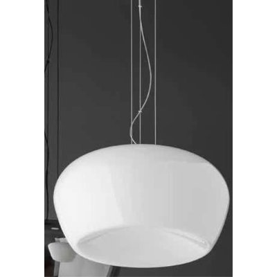 KAVE Závěsné svítidlo, základna kov, povrch černá/bílá, stínítko sklo bílé opál/kouřové, LED 20W, 1600lm, teplá 3000K, stmív., Ra80, 230V, IP20, tř.1, rozměry d=380mm, h=242mm, vč závěs kabelu l=1500mm, lze zkr.