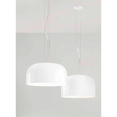 GLOSSY Závěsné svítidlo, těleso kov, povrch bílá, stínítko sklo opál lesk, pro žárovku 1x60W, E27, 230V, IP20, tř.1, rozměry dle typu, vč závěs lank l=1500mm, lze zkr.