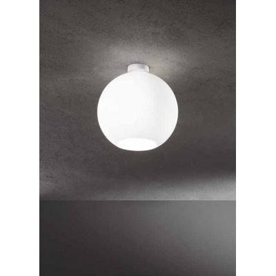 UFO Stropní svítidlo, základna kov, povrch bílá, difuzor sklo opál, pro žárovku 1x60W, E27, 230V, IP20, tř.1, rozměry d=300mm, h=310mm.