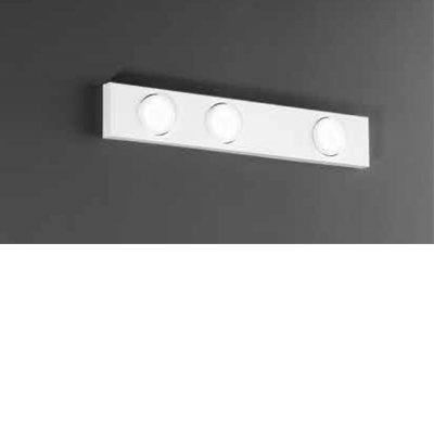 BOTTONE Stropní nebo nástěnné svítidlo, těleso hliník, povrch bílá, pro žárovku 3x15W, GX53, 230V, IP20, tř.1, rozměry 600x25x100mm.