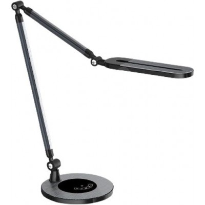 PTYAS 10W, CCT Stolní lampa, nastav směr svícení, těleso kov a plast tm. šedá metalýza, LED 10W, 630lm, přepín teplota CCT teplá 3000K, neutrální 4500K, denní 6300K, stmív, 230V, IP20, tř.3, 510x587mm.