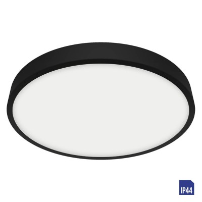 LENYS Stropní svítidlo, těleso hliník, povrch černá, difuzor plast opál, LED 24W, 2100l/1900m, neutrální 4000K Ra80, 230V, do koupelny IP44, tř.1, rozměry d=270mm, h=30mm