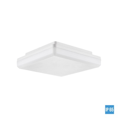 TVER Stropní, čtvercové svítidlo, těleso hliník, povrch bílá, difuzor plast opál, LED 20W/1600lm, 30W/2400lm, neutrální 4000K, Ra80, 230V, do koupelny IP65, tř.2, rozměry dle typu.