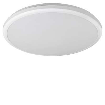 BRANDON LED 36W VÝPRODEJ Stropní přisazené svítidlo, těleso kov, povrch bílá, difuzor plast opál, LED 36W, 2160lm, neutrální 4000K, 230V, do koupelny IP65, tř.2. rozměry d=375mm.