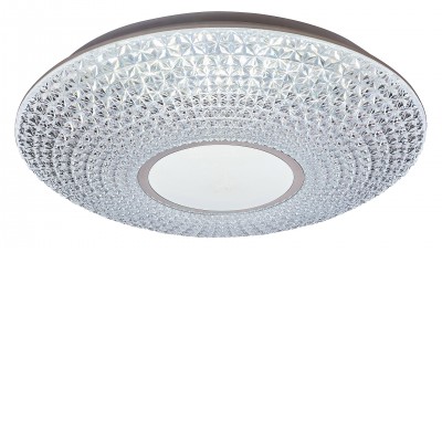 CORALIA LED 72W VÝPRODEJ Stropní svítidlo, základna kov, difuzor plast imitace křišťál, LED 72W, 5728lm, dálk ovl součástí, stmívatelné, nast CCT, teplá 3000K, neutrální 4000K, denní 6500K, Ra80, 230V, IP20, rozmě