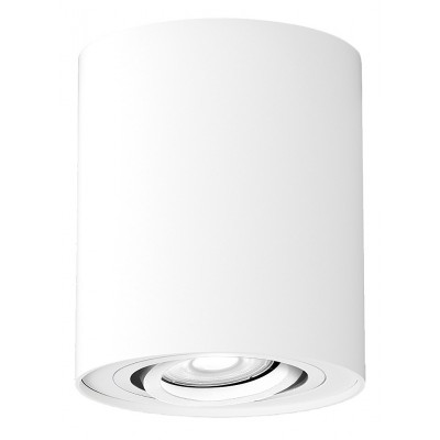 KOBALD Stropní bodové svítidlo, výklopné, nastav směr svícení, těleso kov, povrch bílá mat, pro žárovku 1x42W, GU10 ES50, 230V, IP20, tř.1, d=90mm, h=105mm.