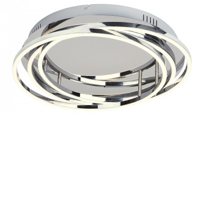 SELENA Stropní svítidlo, základna kov, povrch chrom, difuzor plast opál, LED 30W/2400lm, 40W/3200lm, neutrální 4000K, 230V, IP20, tř.2, rozměry dle typu.