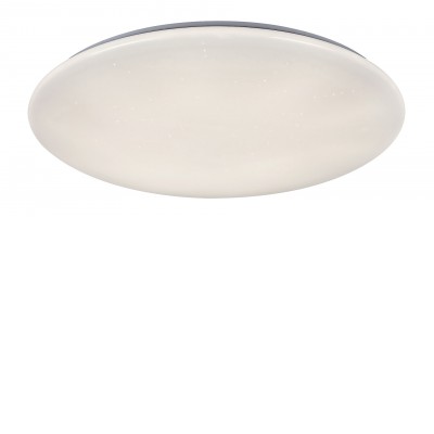 DANNY Stropní svítidlo, těleso kov, povrch bílá, difuzor plast opál se třpyt. efektem, LED 36W/3000lm, 60W/4800lm, 80W/6400lm, dálk ovl. (součástí) lze nastavit CCT teplá 3000K - denní 6500K, stmív, 230V, IP20, tř.1, rozměry dle typu.