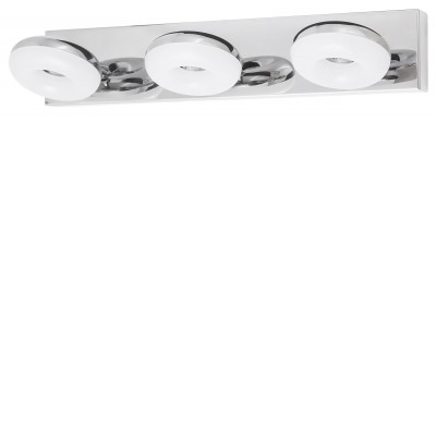 BEATA nástěnné svítidlo LED 3×5W Nástěnné svítidlo, těleso kov, povrch chrom lesk, difusor plast opál, LED 3×5W, 465lm, neutrální 4000K, 230V, IP44, tř.1. rozměry l=385mm, h=75mm