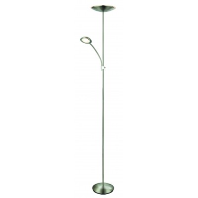 VLASTA stojací lampa Stojací lampa, dvě svítidla, flexi rameno, LED 5W, 400lm, těleso kov, povrch chrom, difuzor plast, LED 18W, 1400lm, 230V, teplá 3000K, IP20, tř.1. rozměry d=250mm, h=1820mm, vypínač na kabelu