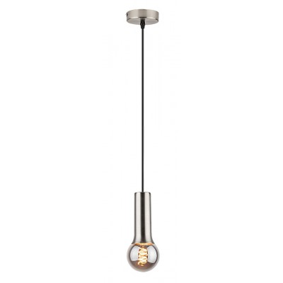 ZURIEL Závěsné kabel s objímkou, základna kov, povrch chrom, pro žárovku 1x40W, E27, 230V, IP20, tř. 2, rozměry d=70mm. h=150mm, vč závěs kabelu l=1200mm, lze zkrátit.