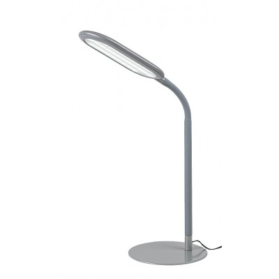 ADELMO Stolní lampa, nastav. směr svícení, těleso kov, povrch šedá, dif plast opál, LED 10W, přepín. Teplota CCT teplá 3000K, denní 6000K, 910lm, dotyk stmívač, Ra80, 230V, IP20, tř.2, rozměry h=330mm.