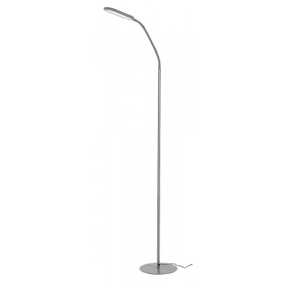 ADELMO Stojací lampa, nastav. směr svícení, těleso kov, povrch šedá, dif plast opál, LED 10W, přepín. Teplota CCT teplá 3000K, denní 6000K, 910lm, dotyk stmívač, Ra80, 230V, IP20, tř.2, rozměry h=1400mm.