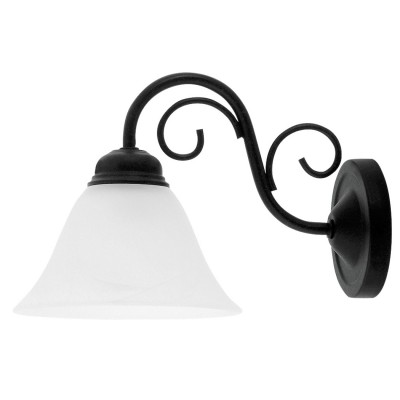 ATHEN VÝPRODEJ Nástěnné svítidlo, základna kov, povrch lak černá mat, stínítko sklo opál, pro žárovku 1x40W, E14, 230V, IP20, tř.1. rozměry 100x100x250mm