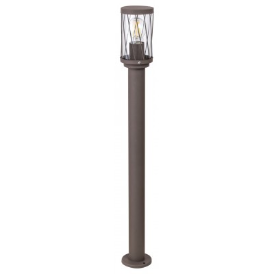 BUDAPEST Sloupkové venkovní svítidlo, těleso kov, povrch hnědá, krycí plast čirý, pro žárovku 1x40W, E27, 230V, IP44, tř.1, rozměry d=95mm, h=800mm.