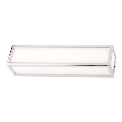INFO EGO 360mm Nástěnné svítidlo, těleso kov, povrch chrom lesk, difuzor sklo opál, pro žárovku 2x28W, E14, 230V, do koupelny IP44, tř.1, 73x80x360mm