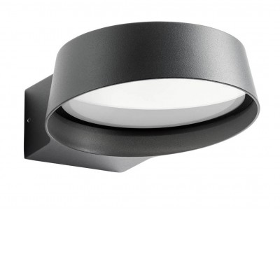 PHASER Nástěnné venkovní svítidlo, těleso kov, povrch bílá mat/tmavě šedá, difuzor sklo, LED 12W, 1320lm, teplá 3000K, 230V, IP54, tř.1, Ra80, rozměry d=162mm.