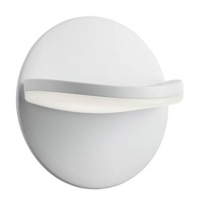 GIMBAL Nástěnné venkovní svítidlo, těleso kov, povrch bílá mat, difuzor plast opál, LED 16W, 1440lm, teplá 3000K, Ra80, 230V, IP65, tř.1, rozměry d=183mm.