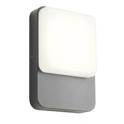 COLIN 9W, IP54 Nástěnné venkovní svítidlo, těleso kov, povrch tmavě šedá, difuzor plast opál, LED 9W, 918lm, teplá 3000K, Ra80, 230V, IP54, tř.1, rozměry 141x206x47mm.
