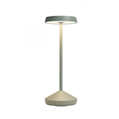 SOPHIE Stolní venkovní lampa, hliník, povrch zelená, LED 2,2W, nastav. teplota CCT teplá 2700K-3000K,161lm, dotyk. stmív, napájení USB 3,7V baterie 4400mAh, svítí až 9h, IP65, d=110mm, h=295mm