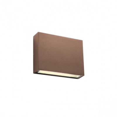 KAMAL Nástěnné venkovní svítidlo, těleso hliník, povrch tmavě hnědá, krycí sklo čiré, LED 15W, teplá 3000K, 1000lm, 230V, IP54, tř.1, rozměry 260x91x32mm, svítí nahoru/dolů.