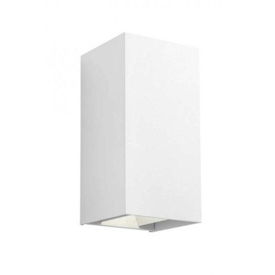 VARY Nástěnné venkovní svítidlo, těleso hliník, povrch bílá mat, krycí sklo čiré, LED 20W, teplá 3000K, 1286lm, Ra80, 230V, IP54, rozměry 120x230x100mm, svítí nahoru/dolů