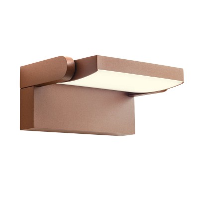 FLIP Nástěnné venkovní svítidlo, nast. směr svícení, těleso hliník, povrch hnědá, dif plast opál, LED 20W, 1800lm, teplá 3000K, Ra90, 230V, IP54, tř.1, rozměry 212x167x100mm.