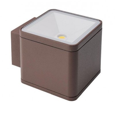 BETA Nástěnné venkovní svítidlo, těleso kov, povrch hnědá, kryt sklo, LED 2x6W,1320lm, teplá 3000K, Ra82, 230V, IP54, tř.1, rozměry 90x90x121mm, svítí nahoru/dolů.