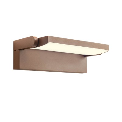 FLIP Nástěnné venkovní svítidlo, nast. směr svícení, hliník, hnědá, dif plast opál, LED 40W, 2787lm-2798, přepín CCT teplá 3000K-neutr 4000K-denní 5000K, Ra90, 230V, IP54, tř.1, rozměry 320x165x100mm.