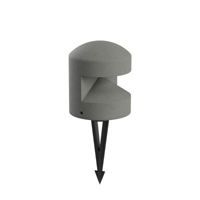 CLIFF Sloupkové svítidlo, těleso beton, barva tm. šedá, dif sklo opál, LED 8W, 156lm, teplá 3000K, vyzař. úhel 180°, Ra90, 24V, IP65, tř.3, rozměry d=160mm, h=185mm, vč. bodce do záhonu.