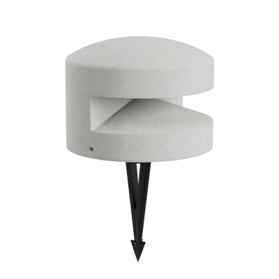 CLIFF Sloupkové svítidlo, těleso beton, barva slonová kost, dif sklo opál, LED 15W, 396lm, teplá 2700K, vyzař. úhel 180°, Ra90, 24V, IP65, tř.3, rozměry d=250mm, h=185mm, vč. bodce do záhonu.