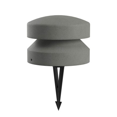 CLIFF Sloupkové svítidlo, těleso beton, barva tm. šedá, dif sklo opál, LED 15W, 539lm, teplá 3000K, vyzař. úhel 360°, Ra90, 24V, IP65, tř.3, rozměry d=250mm, h=185mm, vč. bodce do záhonu.